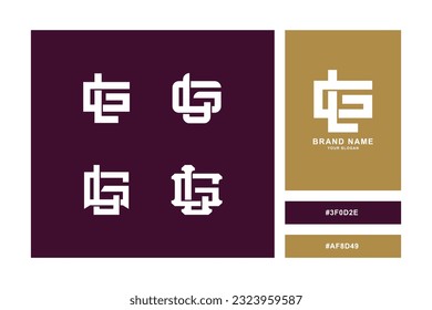 Monogram collection letter GL or LG with interlock style good for brand, clothing, apparel, streetwear, baseball, basketball, football and etc