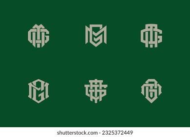 Monogram collection letter GM or MG with interlock style good for brand, clothing, apparel, streetwear, baseball, basketball, football and etc