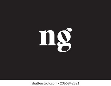 Monogram-Sammelbrief GN oder NG mit Interlock-Stil, gut für Marke, Kleidung, Kleidung, Straßenbekleidung, Baseball, Basketball, Fußball usw.