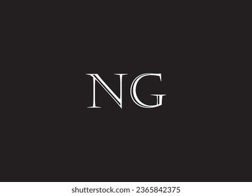 Monogram-Sammelbrief GN oder NG mit Interlock-Stil, gut für Marke, Kleidung, Kleidung, Straßenbekleidung, Baseball, Basketball, Fußball usw.