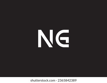 Monogram-Sammelbrief GN oder NG mit Interlock-Stil, gut für Marke, Kleidung, Kleidung, Straßenbekleidung, Baseball, Basketball, Fußball usw.