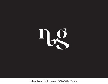 Monogram collection letter GN or NG with interlock style good for brand, clothing, apparel, streetwear, baseball, basketball, football and etc