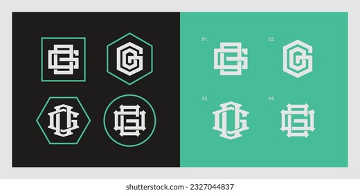 Monogram collection letter GO or OG with interlock style good for brand, clothing, apparel, streetwear, baseball, basketball, football and etc