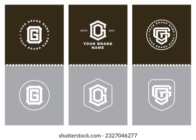 Monogram collection letter GO or OG with interlock, modern style, badge design for brand, clothing, apparel, streetwear, baseball, basketball, football and etc