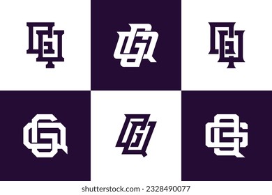Monogram collection letter GQ or QG with interlock style good for brand, clothing, apparel, streetwear, baseball, basketball, football and etc