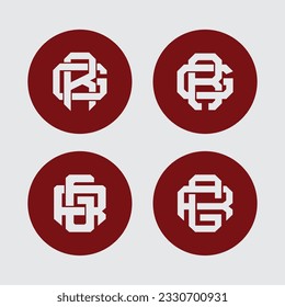 Monogram collection letter GR or RG with interlock style good for brand, clothing, apparel, streetwear, baseball, basketball, football and etc