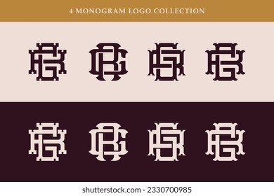 Letra de colección de monograma GR o RG con enclavamiento, vintage, estilo clásico bueno para marca, ropa, ropa, ropa, ropa de calle, béisbol, baloncesto, fútbol, etc