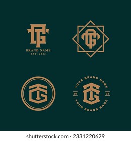 Monogram collection letter GT or TG with interlock style good for brand, clothing, apparel, streetwear, baseball, basketball, football and etc