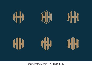 Monogram collection letter H or HH with interlock, modern style good for brand, clothing, apparel, streetwear, baseball, basketball, football and etc
