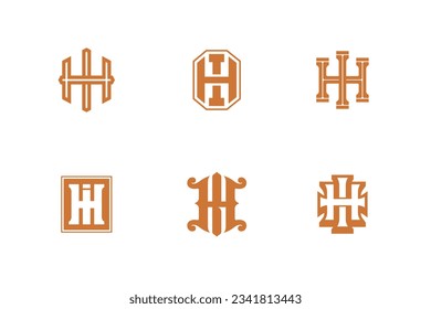 Monogram collection letter HI or IH with interlock style good for brand, clothing, apparel, streetwear, baseball, basketball, football and etc