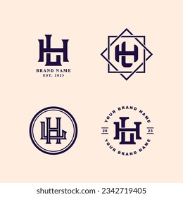 Monogram collection letter HL or LH with interlock style good for brand, clothing, apparel, streetwear, baseball, basketball, football and etc