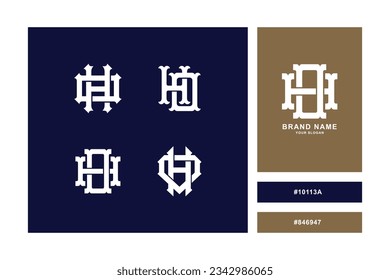 Monogram-Sammelbrief HO oder OH mit Interlock-Stil, gut für Marke, Kleidung, Kleidung, Straßenbekleidung, Baseball, Basketball, Fußball usw.