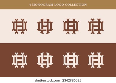 Monogram collection letter HO or OH with interlock, vintage, classic style good for brand, clothing, apparel, streetwear, baseball, basketball, football and etc