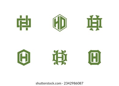 Monogram collection letter HO or OH with interlock, modern style good for brand, clothing, apparel, streetwear, baseball, basketball, football and etc