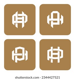 Monogram collection letter HP or PH with interlock style good for brand, clothing, apparel, streetwear, baseball, basketball, football and etc