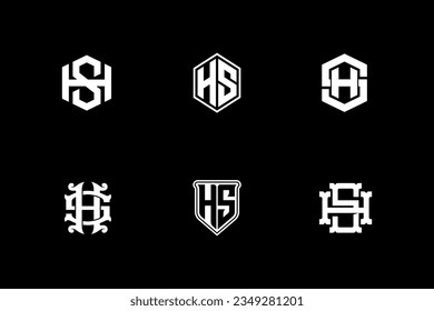 Monogram collection letter HS or SH with interlock, modern, classic style good for brand, clothing, apparel, streetwear, baseball, basketball, football and etc