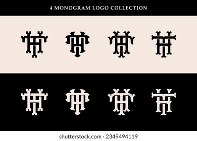 Monogram collection letter HT or TH with interlock, vintage, classic style good for brand, clothing, apparel, streetwear, baseball, basketball, football and etc
