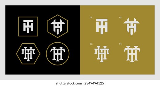 Letra de colección monograma HT o TH con estilo de interconexión buena para marca, ropa, ropa, ropa de calle, béisbol, baloncesto, fútbol, etc