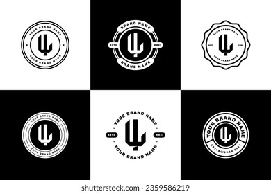 Monogram collection letter IL or LI with interlock style, badge design for brand, clothing, apparel, streetwear, baseball, basketball, football and etc