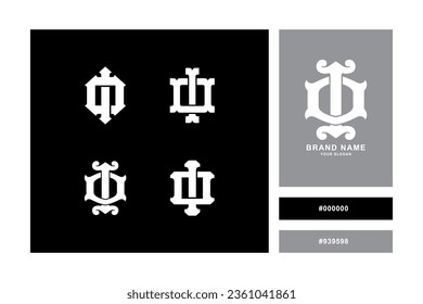 Monogram Collection letter IO oder OI mit Interlock, modern, klassisch, gut für Marke, Kleidung, Straßenbekleidung, Baseball, Basketball, Fußball usw.