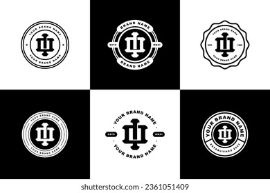 Monogram Collection Letter IO oder OI mit Interlock-Stil, Baddesign für Marke, Kleidung, Kleidung, Straßenbekleidung, Baseball, Basketball, Fußball usw.