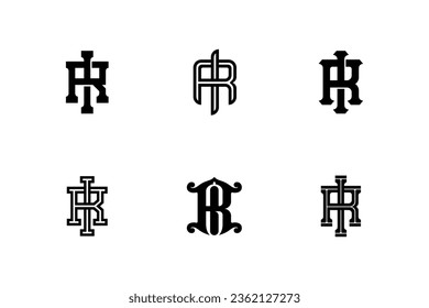 Monogram collection letter IR or RI with interlock, modern, classic style good for brand, clothing, apparel, streetwear, baseball, basketball, football and etc
