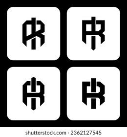 Carta de colección de monograma IR o RI con estilo de interconexión buena para marca, ropa, ropa, ropa, ropa de calle, béisbol, baloncesto, fútbol, etc