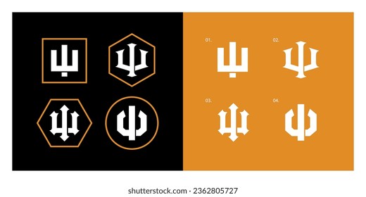 Monogram collection letter IU or UI with interlock style good for brand, clothing, apparel, streetwear, baseball, basketball, football and etc