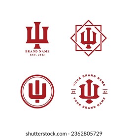 Monogram collection letter IU or UI with interlock style good for brand, clothing, apparel, streetwear, baseball, basketball, football and etc