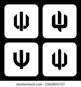 Letra de colección monograma IU o UI con estilo de interconexión buena para marca, ropa, ropa, ropa, ropa de calle, béisbol, baloncesto, fútbol, etc