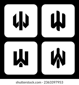 Carta de colección de monograma IW o WI con estilo de interconexión buena para marca, ropa, ropa, ropa, ropa de calle, béisbol, baloncesto, fútbol, etc
