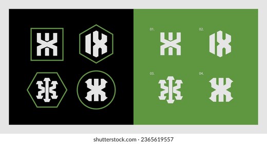 Monogram collection letter IX or XI with interlock, modern style good for brand, clothing, apparel, streetwear, baseball, basketball, football and etc