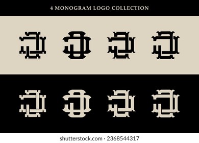 Monogram-Sammelbrief J oder JJ mit Interlock, Vintage, klassischem Stil, gut für Marke, Kleidung, Kleidung, Straßenbekleidung, Baseball, Basketball, Fußball usw.