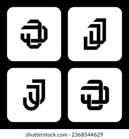 Monogram collection letter J or JJ with interlock style good for brand, clothing, apparel, streetwear, baseball, basketball, football and etc