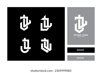 Monogram collection letter JL or LJ with interlock style good for brand, clothing, apparel, streetwear, baseball, basketball, football and etc