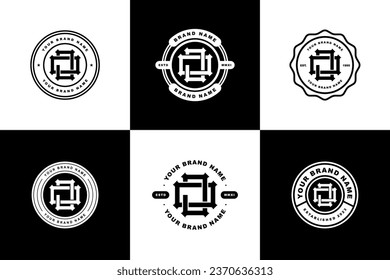 Monogram collection letter JO or OJ with interlock style, badge design for brand, clothing, apparel, streetwear, baseball, basketball, football and etc