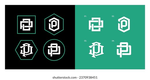 Monogram collection letter JP or PJ with interlock, modern style good for brand, clothing, apparel, streetwear, baseball, basketball, football and etc