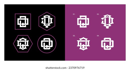 Monogram collection letter JQ or QJ with interlock style good for brand, clothing, apparel, streetwear, baseball, basketball, football and etc