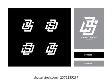 Monogram collection letter JS or SJ with interlock style good for brand, clothing, apparel, streetwear, baseball, basketball, football and etc