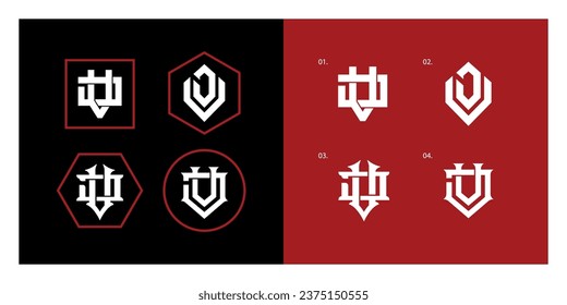 Monogram collection letter JV or VJ with interlock, modern style good for brand, clothing, apparel, streetwear, baseball, basketball, football and etc