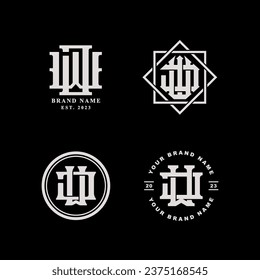 Monogram collection letter JW or WJ with interlock style good for brand, clothing, apparel, streetwear, baseball, basketball, football and etc