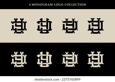 Monogram collection letter JY or YJ with interlock, vintage, classic style good for brand, clothing, apparel, streetwear, baseball, basketball, football and etc