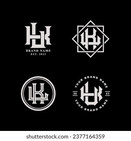 Monogram Collection Letter KL oder LK mit Interlock-Stil, gut für Marke, Kleidung, Kleidung, Straßenbekleidung, Baseball, Basketball, Fußball usw.