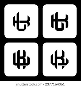 Monogram collection letter KL or LK with interlock style good for brand, clothing, apparel, streetwear, baseball, basketball, football and etc