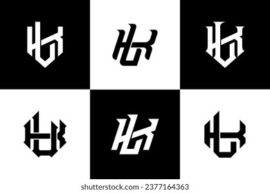 Monogram collection letter KL or LK with interlock style good for brand, clothing, apparel, streetwear, baseball, basketball, football and etc