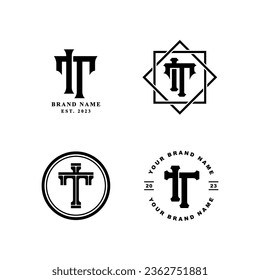 Monogram collection letter IT or TI with interlock, modern style good for brand, clothing, apparel, streetwear, baseball, basketball, football and etc