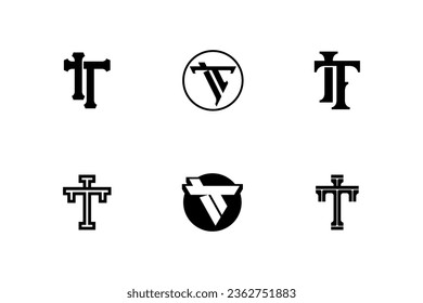 Monogram collection letter IT or TI with interlock, modern style good for brand, clothing, apparel, streetwear, baseball, basketball, football and etc