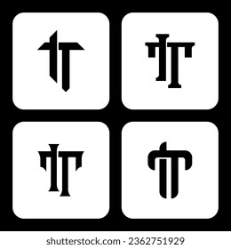 Monogram collection letter IT or TI with interlock style good for brand, clothing, apparel, streetwear, baseball, basketball, football and etc