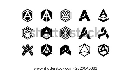A Monogram Collection — A collection of monogram logos built around the letter A, featuring geometric, minimal, precise, and modern construction to create a strong, premium, and memorable identity.
