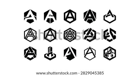 A Monogram Collection — A collection of monogram logos built around the letter A, featuring geometric, minimal, precise, and modern construction to create a strong, premium, and memorable identity.